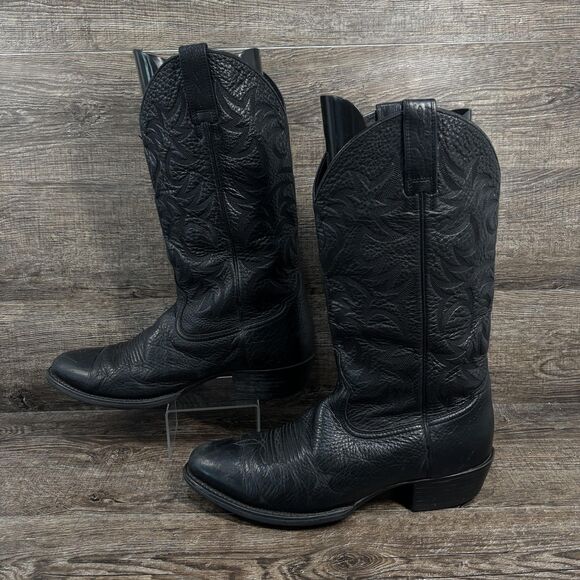 Ariat Heritage Boots Men\'s 11D Black Leather Western Cowboy Embroidered Pull On main image 7